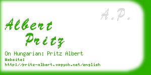 albert pritz business card